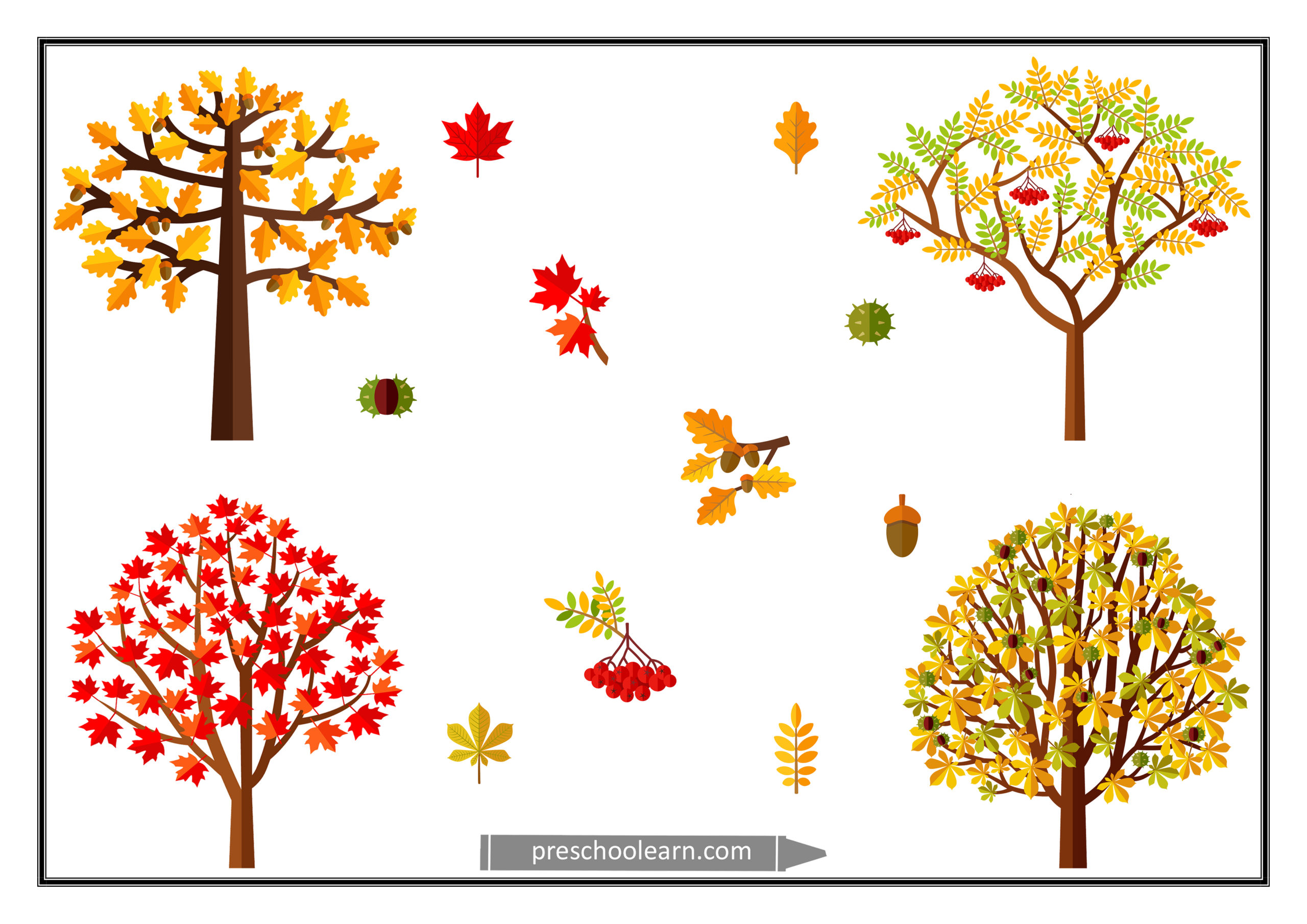 Colorful Autumn/Fall | preschoolearn.com